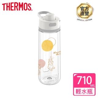 【THERMOS膳魔師】momo獨家小熊維尼甜甜圈篇彈蓋輕水瓶710ml(TP4329WP-CL)