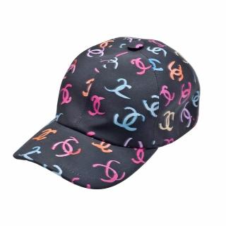 【CHANEL 香奈兒】經典彩色雙C LOGO標誌棒球帽(黑色AAA074-BLK)