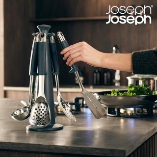 【Joseph Joseph】Elevate系列 不沾桌不銹鋼料理鏟杓6件組(附旋轉底座)