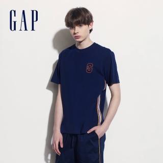 【GAP】男裝 Logo純棉印花圓領短袖T恤-海軍藍(465602)