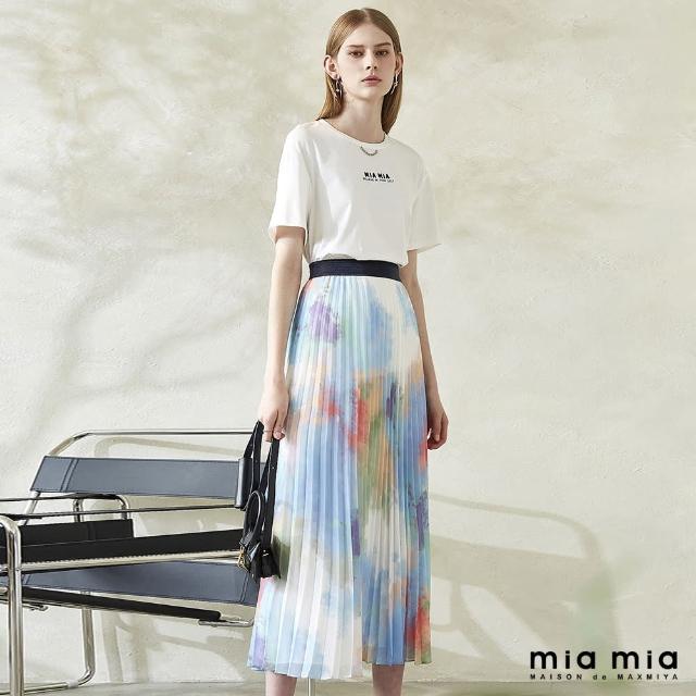 【mia mia】彩色暈染壓褶長裙