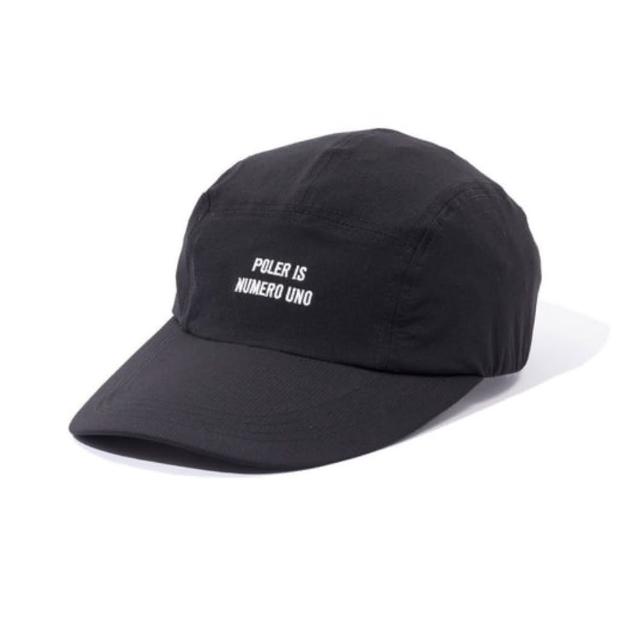 【POLER STUFF】日本限定 STRETCH RIP LONGVISOR CAP 長帽沿遮陽帽 五分割 / 彈性機能時尚帽(黑色)