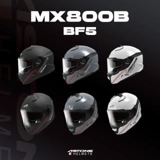 【ASTONE】MX800B BF5 彩繪款 全罩式安全帽(白 平光黑 水泥灰)