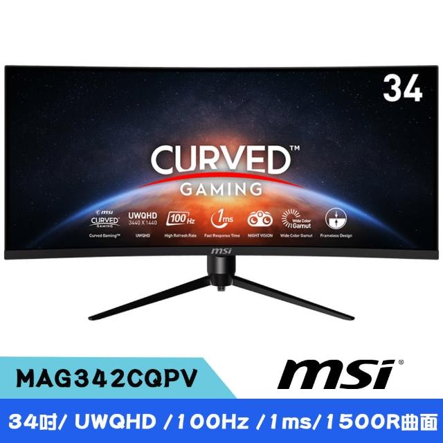 【MSI 微星】MAG342CQPV 34型 VA曲面電競螢幕