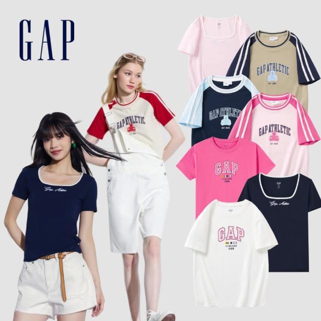 【GAP】女裝 Logo/小熊印花圓領短袖T恤 親膚系列-多色可選(465242&465249)
