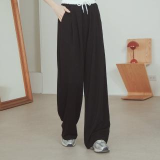 【Queenshop】女裝 配色褲頭設計棉質長褲 四色售 現+預 04020563