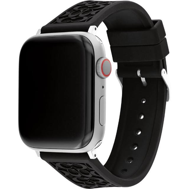 【COACH】Apple Watch 錶帶 42/44/45mm 適用 矽膠錶帶 - 黑色(不含手錶)