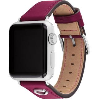 【COACH】Apple Watch 錶帶 38/40mm 適用 C字皮錶帶 - 紫色(不含手錶)