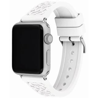 【COACH】Apple Watch 錶帶 38/40mm 適用 矽膠錶帶 - 白色(不含手錶)
