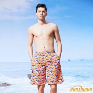【Heatwave 熱浪】男款海灘褲橘色陽光海洋沙灘休閒褲男(A201/M-3XL)