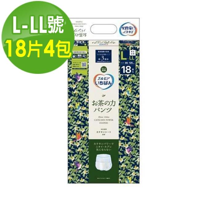 【日本一番】茶之力 褲型紙尿褲L-LL號(18片x4包/箱)