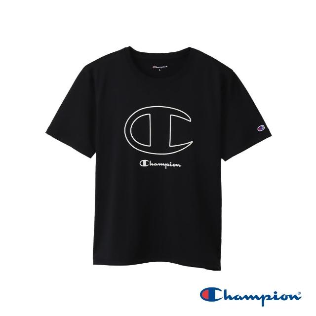 【Champion】官方直營-LOGO印花短袖T恤-男(黑色)