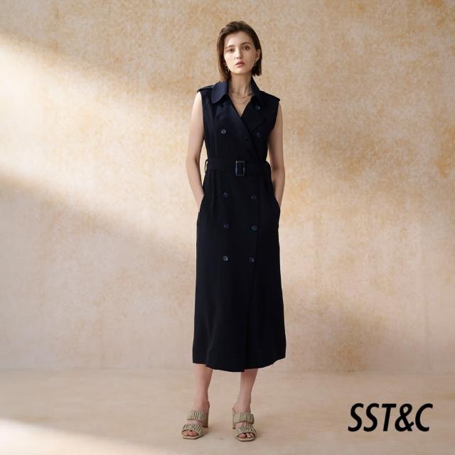 【SST&C 新品９折】深藍風衣造型長洋裝8562404002