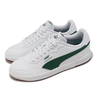 【PUMA】休閒鞋 Court Ultra Lite 男鞋 女鞋 白 綠 皮革 小白鞋 情侶鞋(389371-11)