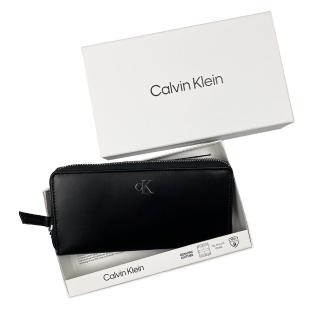 【Calvin Klein 凱文克萊】Calvin Klein 防盜 真皮長夾 零錢袋 錢包 CK 皮夾 送禮(長夾)