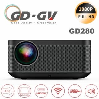 【GD · GV】GD280 無線微型1080P投影機-爵灰黑(6000流明LED光源光通量)