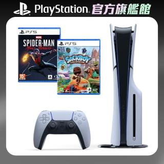 【SONY 索尼】New PS5 光碟版主機(PS5 Slim)+《PS5 漫威蜘蛛人：麥爾斯·摩拉斯》+《PS5 小小大冒險》