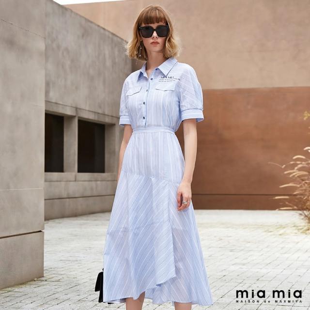 【mia mia】MIA MIA藍條紋洋裝