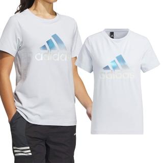 【adidas 愛迪達】女款 藍色 短袖 T恤 運動 T-Shirt 夏日 輕薄 上衣 IM8887