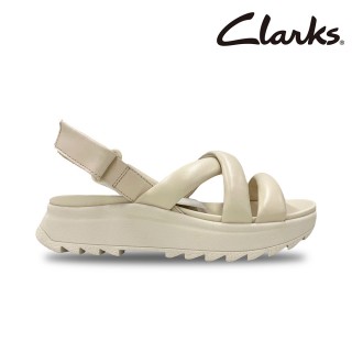【Clarks】女鞋 Dash Lite Joy 輕盈厚底魔鬼氈設計空氣感涼鞋 拖鞋 厚底涼鞋(CLF80358S)