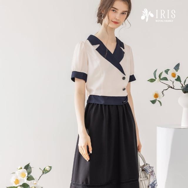 【IRIS 艾莉詩】經典修身花邊剪接中長裙(42240)
