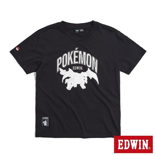 【EDWIN】男裝 寶可夢 噴火龍短袖T恤(黑色)
