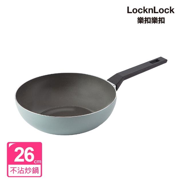 【LocknLock 樂扣樂扣】陶瓷不沾系列鼠尾草綠26cm炒鍋(IH底)