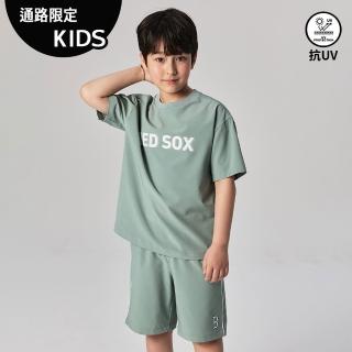 【MLB】童裝 運動套裝 短袖T恤+褲子 波士頓紅襪隊(7AS1CP143-43KAL)