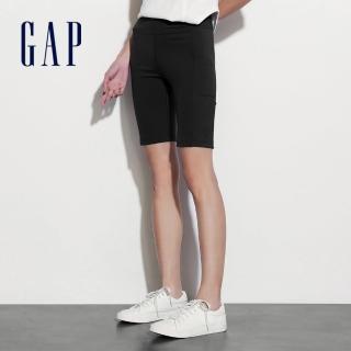 【GAP】女裝 鬆緊運動短褲-黑色(497922)