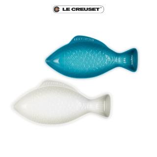 【Le Creuset】瓷器鮮魚盤-中(加勒比海藍/蛋白霜 2色選1)