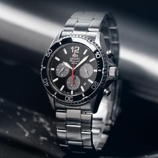 【ORIENT 東方錶】Sports 熊貓錶 潛水風格太陽能三眼計時手錶-42.8mm(RA-TX0202B)