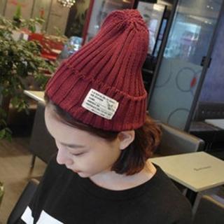 【PS Mall】韓版潮流字母布標加厚毛線帽 毛帽 針織帽 2入(G1707)