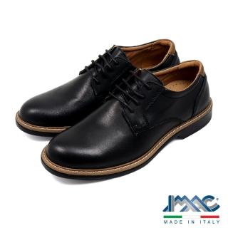 【IMAC】義大利原廠超輕量側邊加固綁帶德比鞋 黑色(550280-BL)