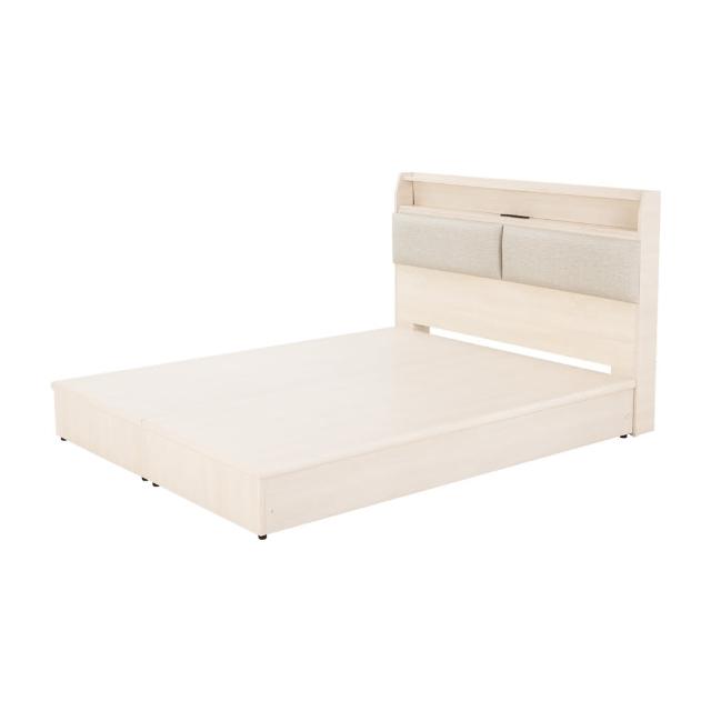 【H&D 東稻家居】北歐風白梧桐5尺雙人床組-2件組床頭+床底(置物床頭 床底 床架)