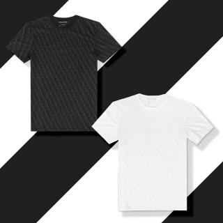 【Calvin Klein 凱文克萊】CK 經典厚磅印刷文字圖案滿版短袖T恤-男款-多色組合(情侶款)