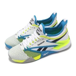 【REEBOK】訓練鞋 Nano Court 男鞋 白 藍 螢光綠 膠底 穩定 支撐 匹克球 板式網球 運動鞋(100204815)