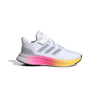【adidas 愛迪達】UltraRun 5 EL C 中童 童鞋 灰粉黃色 運動 魔鬼氈 緩震 舒適 休閒 慢跑鞋 IF4150-momo ...