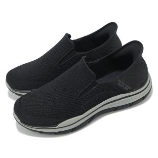 【SKECHERS】休閒鞋 Expected 2.0-Lucas Slip-Ins 男鞋 黑 灰 套入式 緩衝 針織(205196-BLK ...