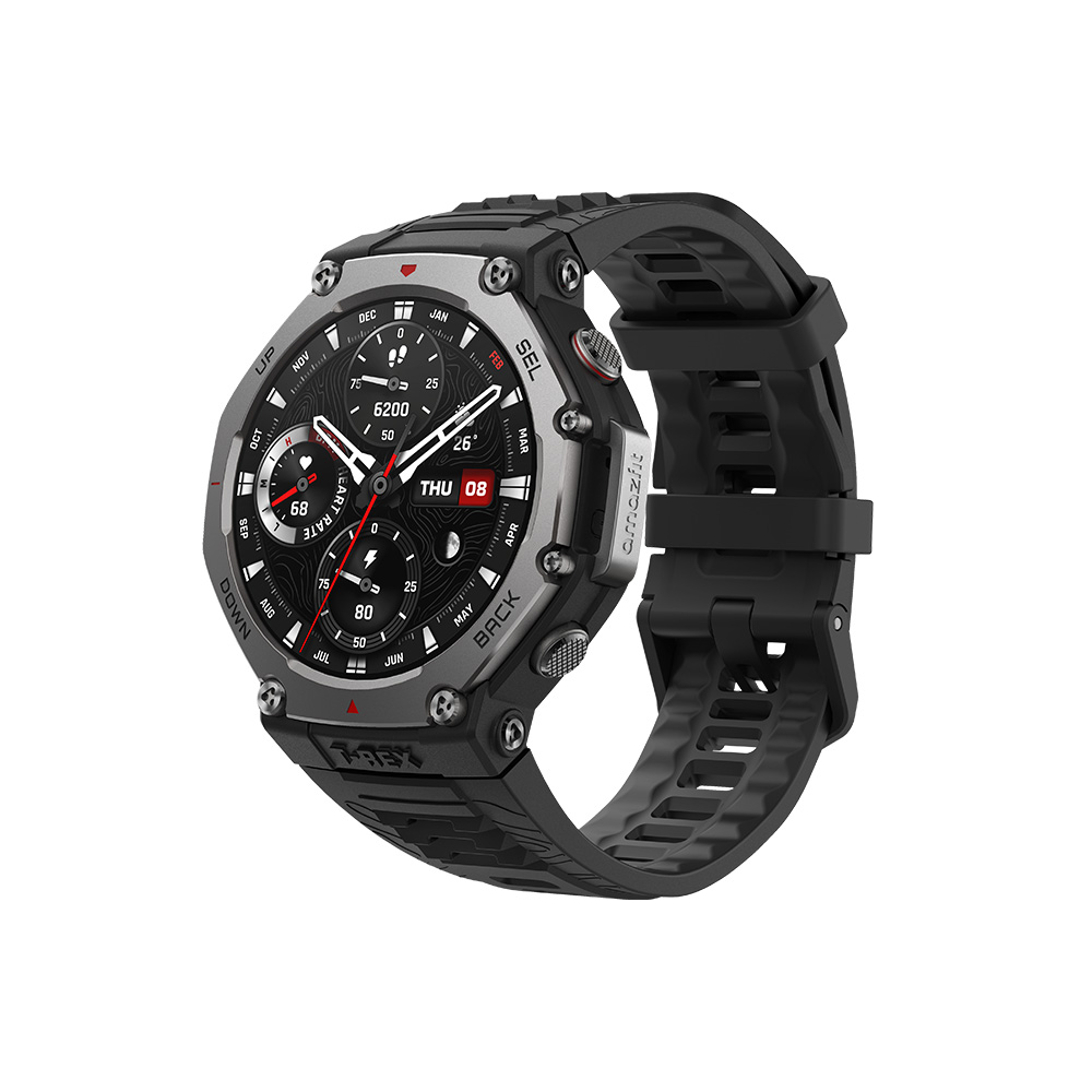 Amazfit T-Rex 3【Amazfit 華米】Amazfit T-Rex 3 48mm軍規運動智慧手錶(10ATM防水/戶外運動/登山/騎行/越野跑/健身)玄武黑