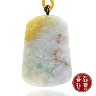 【喜緣玉品】天然翡翠三彩灑紅松柏同春山水牌玉珮(直)-momo購物網 - 好評推薦 - 2025年3月