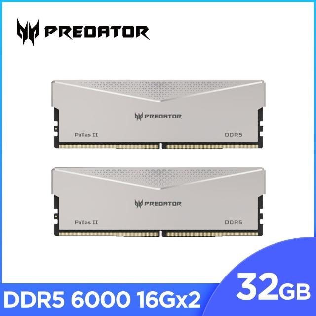 Acer 宏碁】Predator PallasII DDR5-6000 32GB 超頻桌上型記憶體 Acer 宏碁】Predator PallasII DDR5-6000 32GB 超頻桌上型記憶體