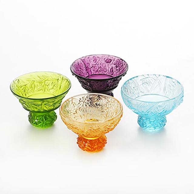 純度の銀の梅蘭の竹の菊の杯のセット、君子の杯の酒具-