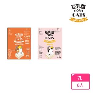 【DORO CATS豆乳貓】混合豆腐礦物貓砂7L-6入(豆腐砂、貓砂、礦砂、環保貓砂)