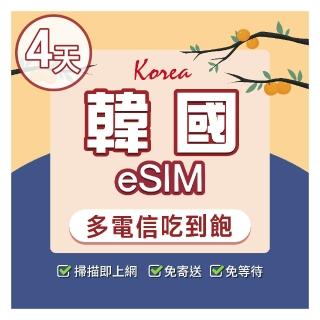 【環亞電訊】eSIM韓國多電信4天吃到飽(24H自動發貨免等待免換卡 esim韓國 虛擬卡 韓國上網卡 環亞電訊)