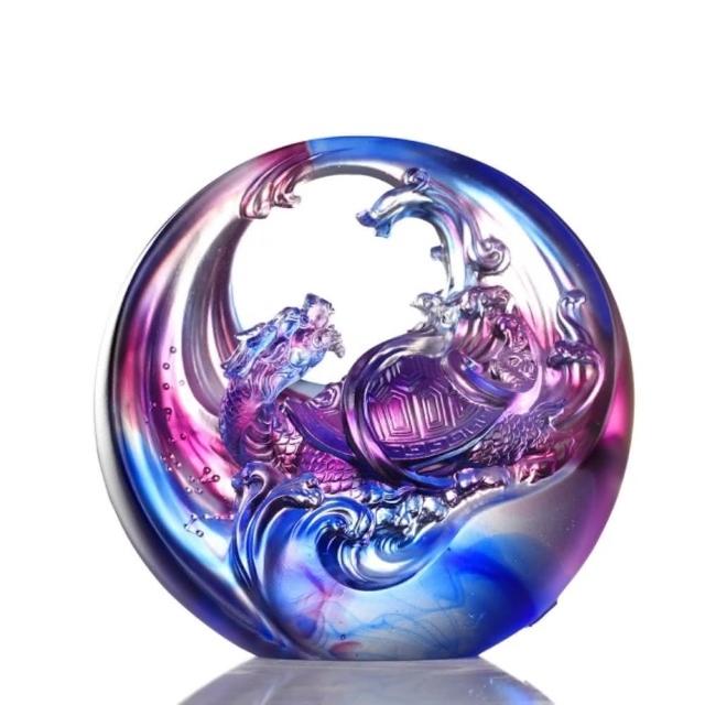 瑠璃置物。玄武文。美品。2005年作品。琉璃工坊。美術品。自家藏出。 瑠璃置物。玄武文。美品。2005年作品。琉璃工坊。美術品。自家藏
