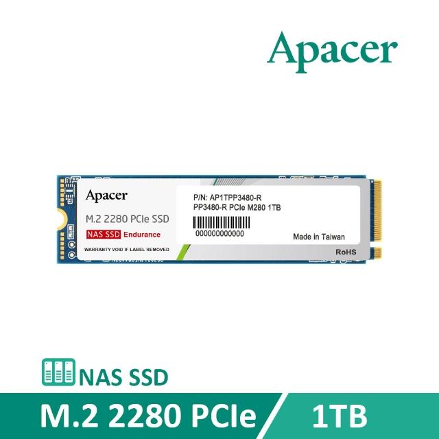 Apacer 宇瞻】PP3480 PCIe 1TB Gen3x4 NAS 固態硬碟- momo購物網 - Main Image