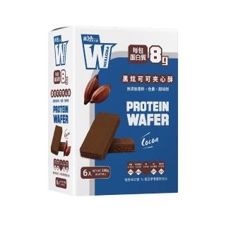 【義美生醫】W PROTEIN夾心酥-黑炫可可 40g*6包/盒(40g*6包/盒；高蛋白點心、運動前後、餅乾)
