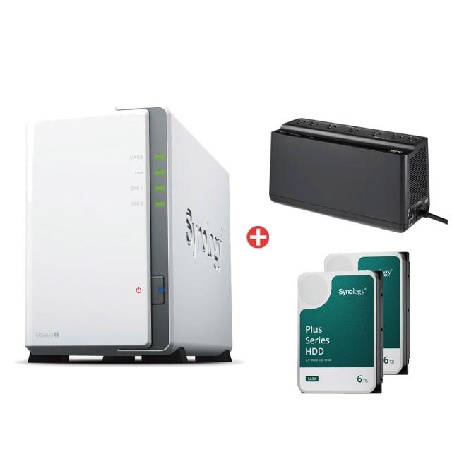 Synology 群暉科技】UPS組搭6TBx2☆DS223j 2Bay NAS 網路儲存伺服器