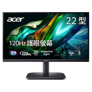 【Acer 宏碁】EK220Q J0 22型 VA FHD 16:9 120Hz電腦螢幕(喇叭/1ms)