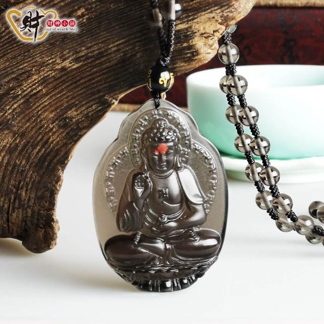 財神小舖】十二生肖狗豬阿彌陀佛本命佛頂級冰晶黑曜石項鍊冰晶(已開光